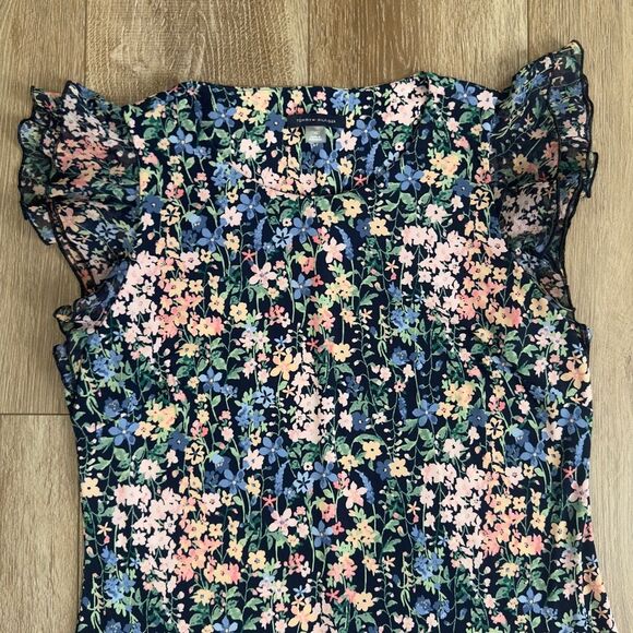 Tommy Hilfiger Size 10 Floral Printed Flutter Sleeve Tiered Ruffle Trim Dress - Picture 4 of 13